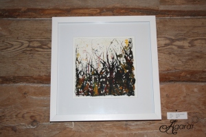 "Lovely meadow" (såld) i akvarell, upphängd på utställningen i vackra Gula magasinet som skapar en härlig atmosfär för mina tavlor :)